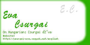 eva csurgai business card